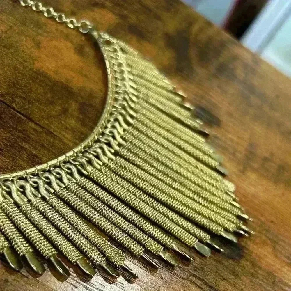 Trades Of Hope Shasta Necklace Gold Drop Bars Bib Statement Handcrafted India